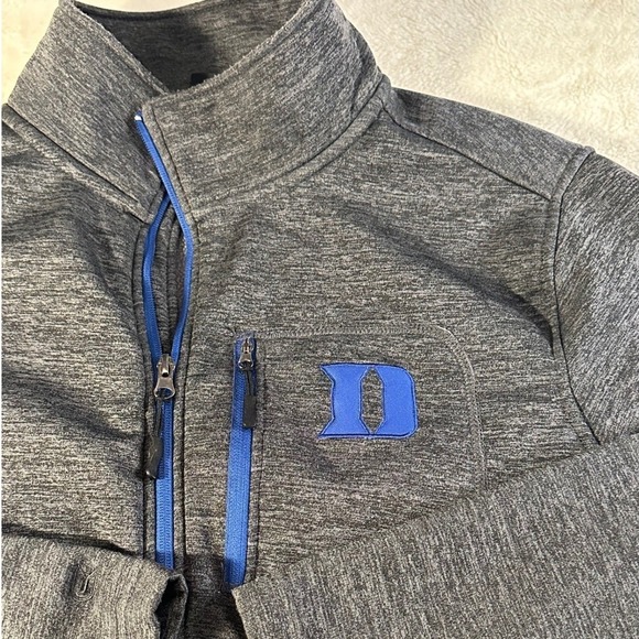 Colosseum Duke Blue Devils Gray Full Zip Fleece Jacket Men's L - Picture 2 of 8